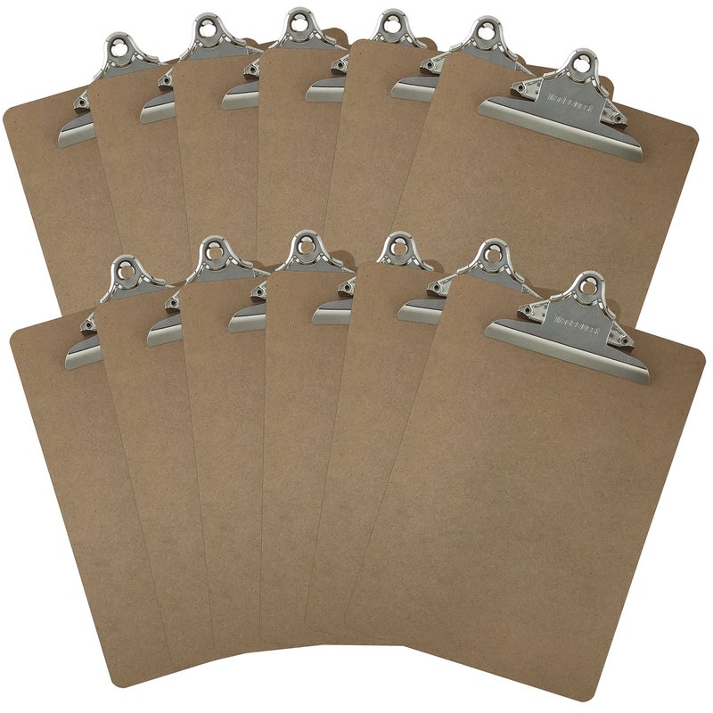 Trade Quest Letter Size Clipboards 9'' x 12.5'' Standard Clip Hardboard (Pack of 12) - Image 1